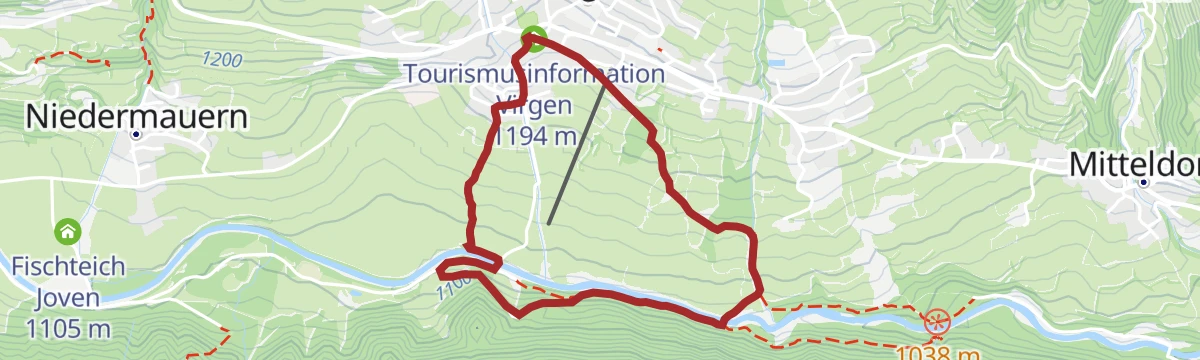 Route map: Weg der Sinne Virgen